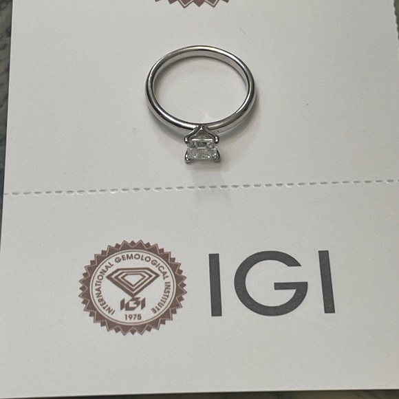 Leo Diamond Engaged Princess Solitaire Certified IGI 1ct D VS1 14k Lab Grown - Picture 8 of 12